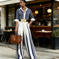 🥳SUMMER HOT SALE🥳💞50K+ SOLD!💥50% OFF! 🔥 Women's Striped Shirt & Wide-Leg Pants 2-Piece Set