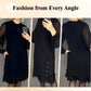 ✨ Flattering Elegance | Women's Rhinestone Round-Neck Midi Dress