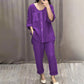 Sequined Round Neck Mid-sleeve Two-piece Suit