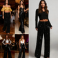 🔥Limited-time offer-Women's Sequin Sparkle Wide Leg Pants with Elastic Waistband