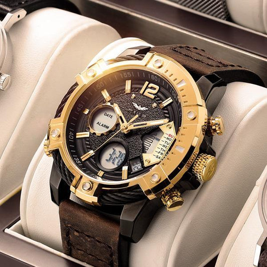 📢📢54% OFF !!⏰Multifunctional Dual Display 3ATM Waterproof Men's Quartz Sports Watch