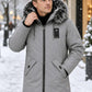 ✨Men's Windproof Hooded Thermal Mid-Length Parka Jacket