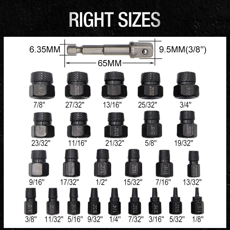 Bolt Extractor Sizes 26pcs Broken Screw and Bolt Extractor Set – salefunn
