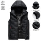 Men’s Slim-Fit Hooded Waistcoat - Sleeveless Front-Zip Gilet, Cozy
