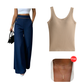 ⌛Limited-Time Offer🛍️Women's High-Waisted, Highly Stretchy Wide-Leg Pants with Contrast-Color Piping💯High quality