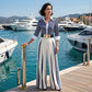 🥳SUMMER HOT SALE🥳💞50K+ SOLD!💥50% OFF! 🔥 Women's Striped Shirt & Wide-Leg Pants 2-Piece Set
