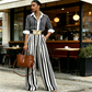 🥳SUMMER HOT SALE🥳💞50K+ SOLD!💥50% OFF! 🔥 Women's Striped Shirt & Wide-Leg Pants 2-Piece Set