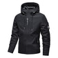 💧🌬️ Men's Hooded Jacket – waterproof & windproof with a drawstring. Ideal for the outdoors & everyday wear. ✓ Durable ✓ Breathable. Check it out now! 🔥🧥
