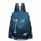 Floral Embroidered Waterproof Oxford Backpack