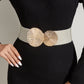🎁Women's Vintage Gold Buckle High Elastic Belt