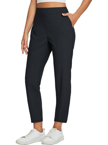👖 50% OFF NOW! 💐Women's High‑Waisted Elastic Pants with Zipper Pockets – Stretchy Wrinkle‑Resistant Cropped Trousers