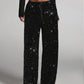 🔥Limited-time offer-Women's Sequin Sparkle Wide Leg Pants with Elastic Waistband