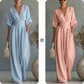 🔥Hot Sale 50% OFF🌸Women's V-Neck High Waist Wide Leg Jumpsuit