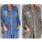 Women's Sequin Shirt & Wide-Leg Pants Set