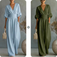 🔥Hot Sale 50% OFF🌸Women's V-Neck High Waist Wide Leg Jumpsuit