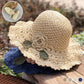 🎉New Arrival👒Elegant Crochet Straw Hat with Ruffle Detail