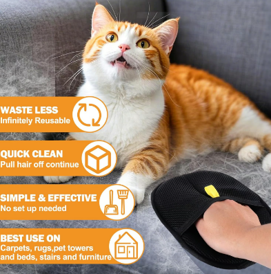 🔥Buy now and enjoy 50% off🔥🐾🧤 Pet Hair Remover Electrostatic Gloves – Double-Sided Efficient, Soft Silicone & Washable Reusable (Versatile Home+Car)!