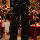 🔥Limited-time offer-Women's Sequin Sparkle Wide Leg Pants with Elastic Waistband