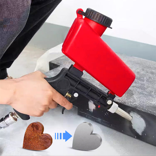 Portable handheld pneumatic sandblasting tool