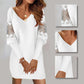 V-Neck Patchwork Sleeve Mini Dress for Women