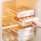 Pull-out food-grade refrigerator egg rack- stacks up to 32 eggs