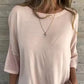Women’s Casual Solid Color Round Neck 3/4 Sleeve T-Shirt
