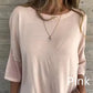Women’s Casual Solid Color Round Neck 3/4 Sleeve T-Shirt