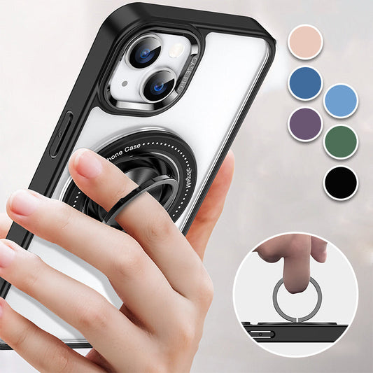 Magnetic Shockproof Phone Case With 360° Rotatable Ring Holder Stand