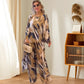 HOT SALE 50% OFF💖Printed Long Back-Hem Top Loose Pants 2 Piece Set