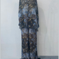 Women 2 Piece Outfits Elegant Printed Top Loose Wide Leg Pants