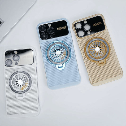 Bezel-less heat dissipation large window Gyro Stand phone case