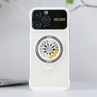 Bezel-less heat dissipation large window Gyro Stand phone case