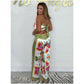 🔥New Arrival 59% OFF⚡50K+ SOLD!💝Spaghetti Strap Printed Top & Loose Women's Pants 2-Piece Set
