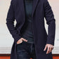 🍂 Timeless Warmth | Men's Wool-Blend Single-Breasted Notched-Collar Coat
