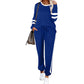 ⏰Last Day Sale 50% Off💃Women’s 2-Piece Crewneck Color-Block Sweatsuit