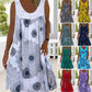 ⏰Women Summer O-Neck Sleeveless Print Dress