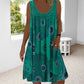 ⏰Women Summer O-Neck Sleeveless Print Dress