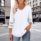 ✨2026 New Style👚Women’s Solid Casual V-Neck Top with 3/4 Sleeves