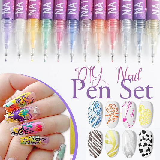 🎁Hot Sale 50% OFF⏳🎨12 Colors Nail Art Pens Set