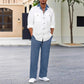 Men's Casual Lapel Long Sleeve Shirts ＆ Pants 2-Piece Set