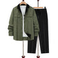 Men's Casual Lapel Long Sleeve Shirts ＆ Pants 2-Piece Set