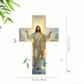 ✝️  ✨ Retro Jesus Christ Wall Cross Decor - Vintage Wooden Design with Faith Symbolism for Spiritual Home Accent 🌟🕊️