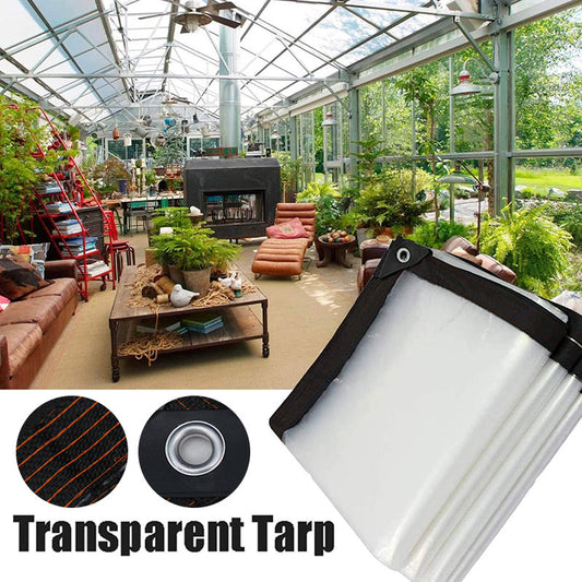 🏕️50% OFF NOW! Heavy‑Duty Transparent Waterproof Insulated Tarp – Weatherproof Clear Protective Cover & Heat Retention Tarpaulin, Fits For Greenhouse, Patio, Garden, Outdoor Shelter