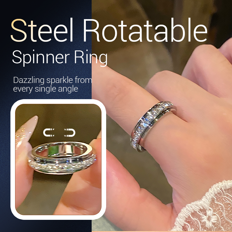💖Black Friday Mega Offer - 50% off!💖Titanium steel rotating spinner ri ...