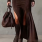 🌸Hot Sale 50% OFF💖Long Sleeve Faux Suede Zipper Maxi Dress