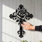 ✝️🌹Elegant Rose Cross Metal Wall Decoration