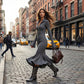 🍁New Fall Collection-Women's Zipper Lapel Flare Sleeve Knit Fishtail Dress