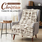Cross Pattern Flannel Throw Blanket – Soft Sofa Cover & Warm Home Blanket for Winter Comfort 🛋️❄️