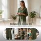 Solid Color Loose Fit Top & Wide Leg Pants Set