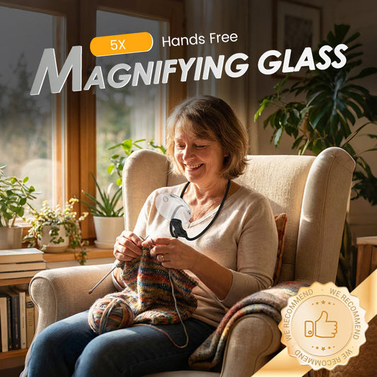 🔥Hot Sale Offers-5X Hands Free Magnifying Glass